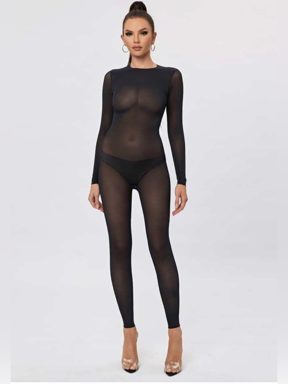 SKIMS Ultra Fine Mesh Catsuit Black